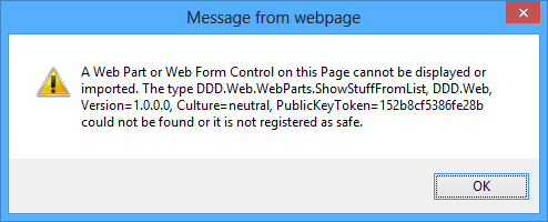 Getting the unsafe control error message