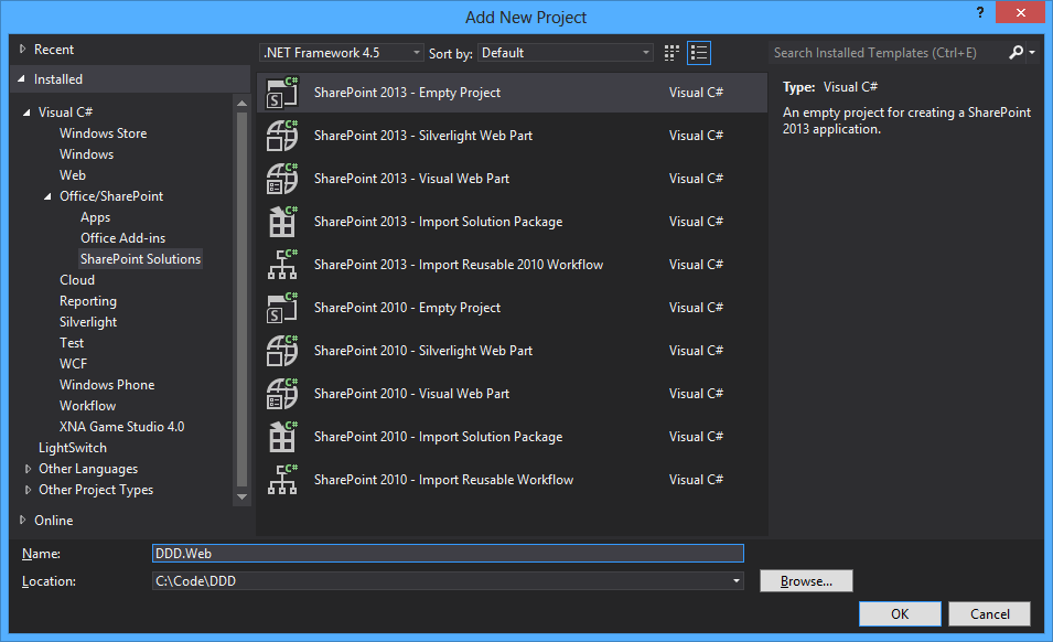 Provisioning a new Visual Studio solution