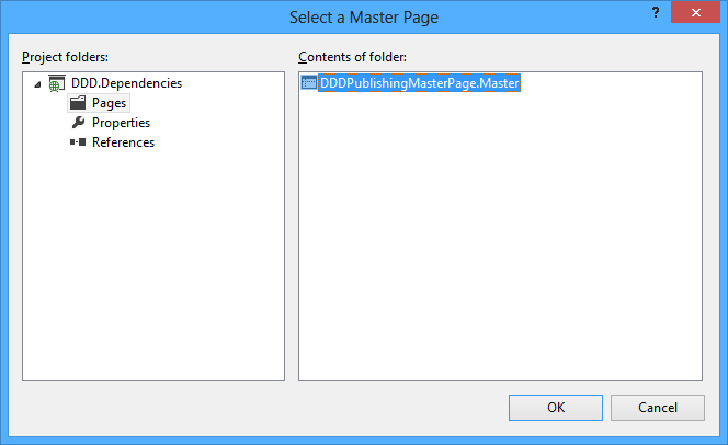Selecting the Master Page